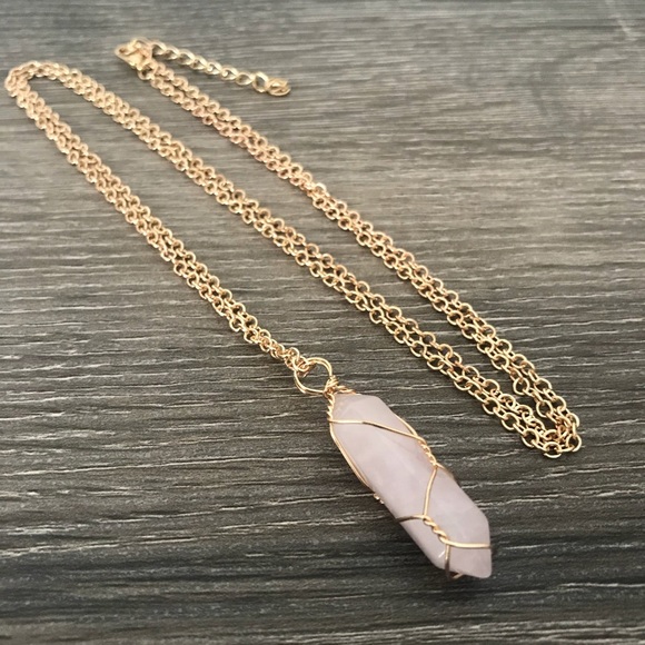 ❤️SALE❤️ Rose Quartz Long Necklace - Picture 6 of 8